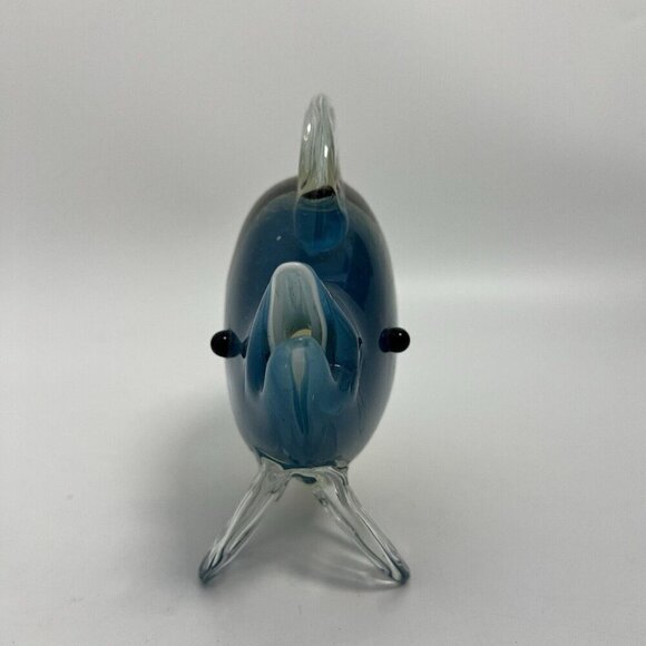 Art Blown Glass Fish Sculpture Statue Large Multi Color Heavy Unmarked - Picture 8 of 10